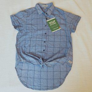 Toad&Co Button Down Shirt: Blue plaid, small